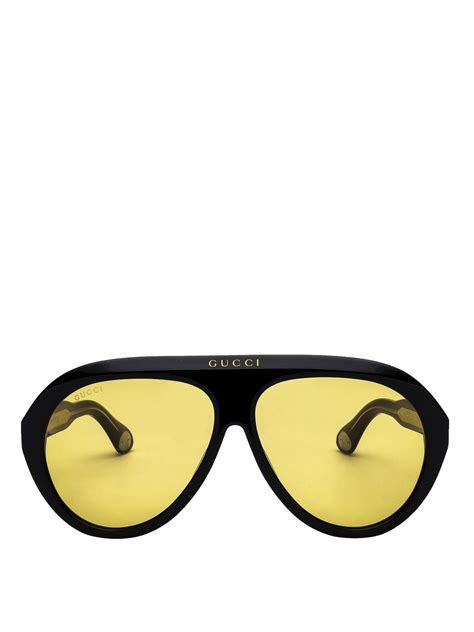 gucci yellow lens glasses.